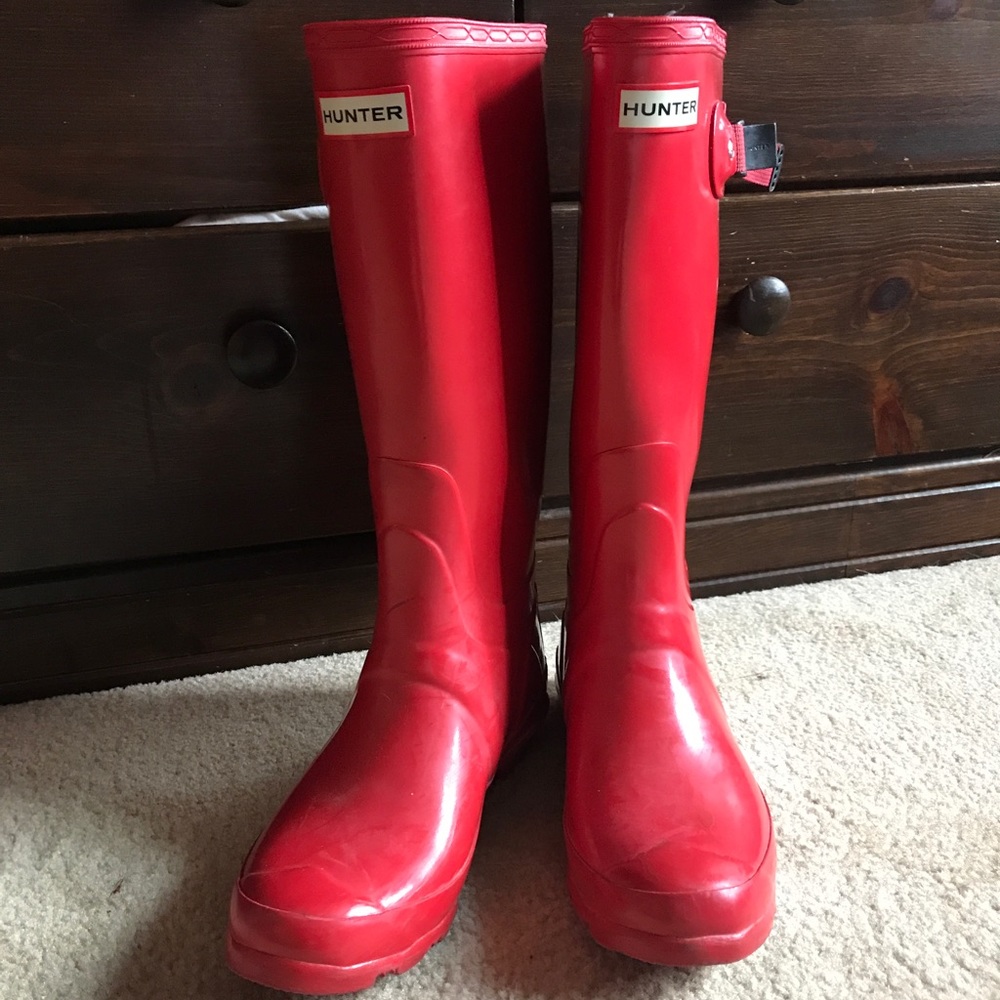Red Hunter Rain Boots Size 8